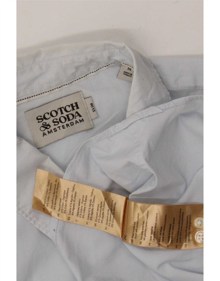 Koszula męska o dopasowanym kroju Scotch & Soda, średnioniebieska, bawełniana