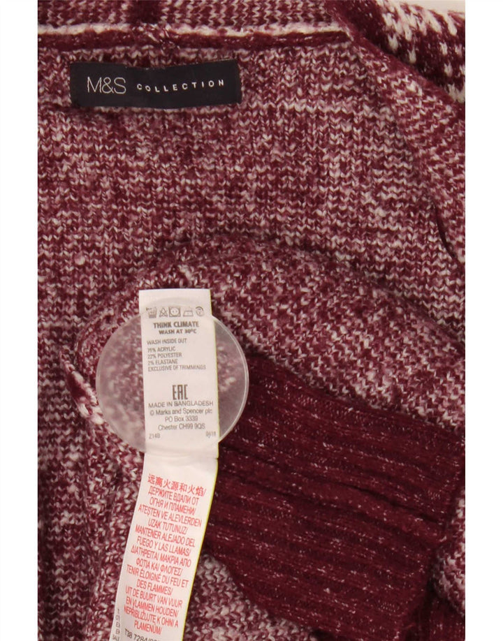 Marks & Spencer Damski sweter o przedłużonym fasonie, UK 12, średni burgund