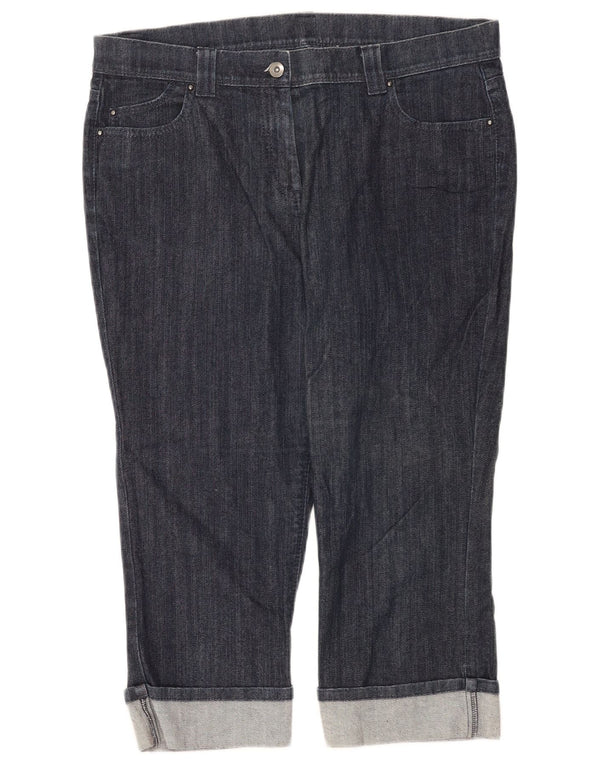 Marks & Spencer Damskie Jeansy Capri UK 16 Duże W34 L20 Granatowe Bawełniane