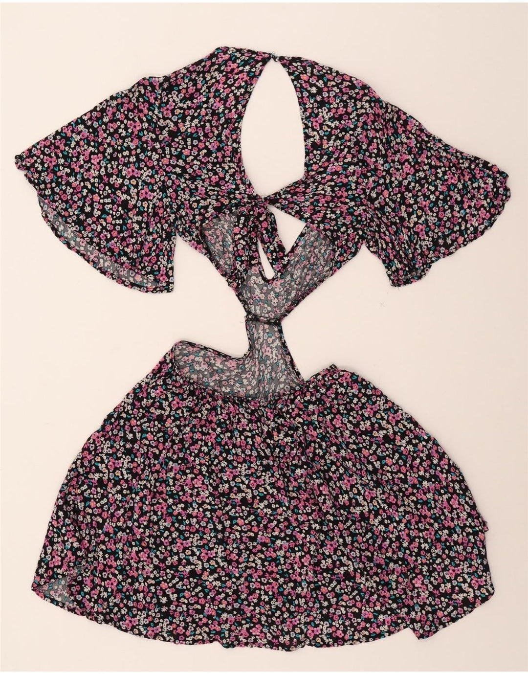 TERRANOVA Womens Cut Out Sundress UK 12 Medium Multicoloured Floral Vintage Terranova and Second-Hand Terranova from Messina Hembry 