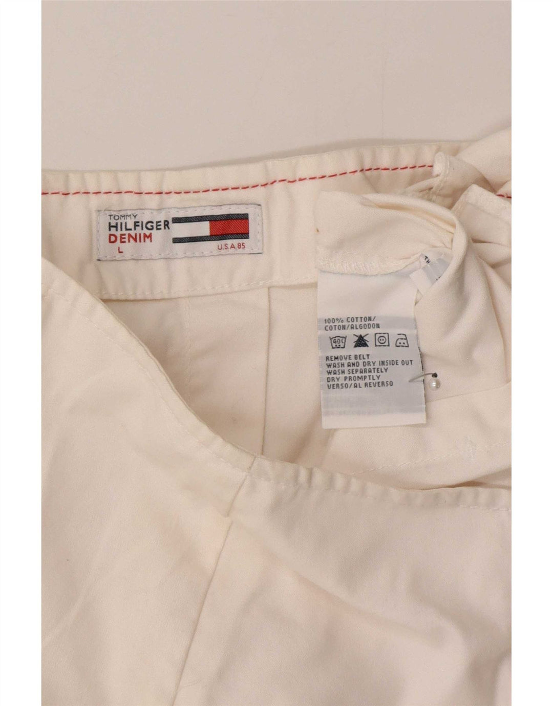 Damska spódniczka mini Tommy Hilfiger duża W32 biała bawełna
