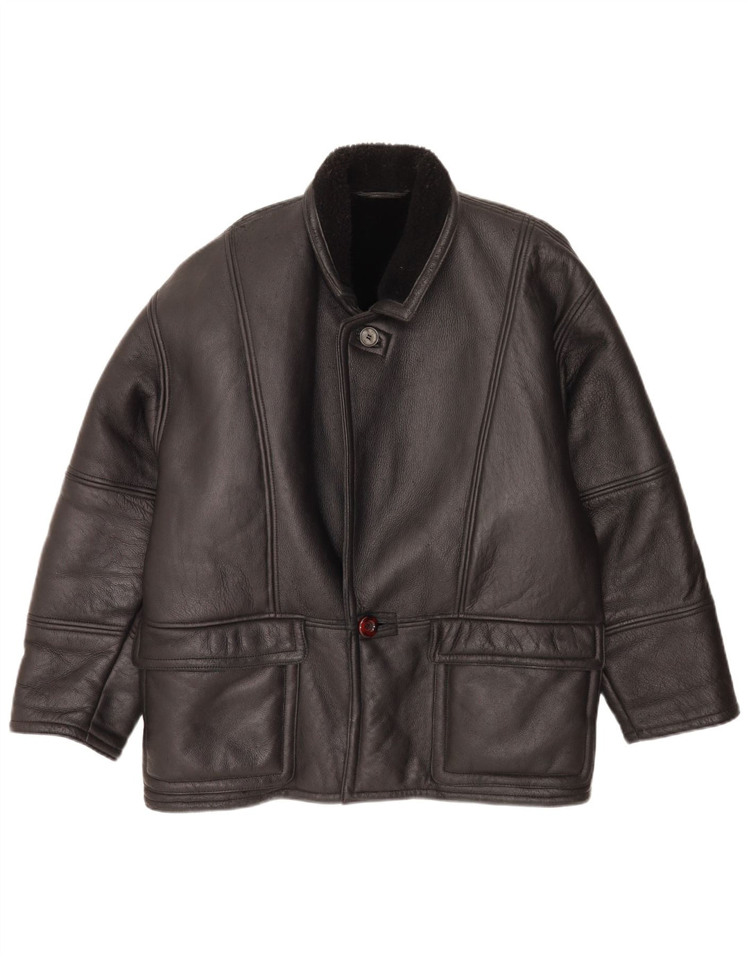 Vintage męska kurtka shearling IT 48 średnia czarna