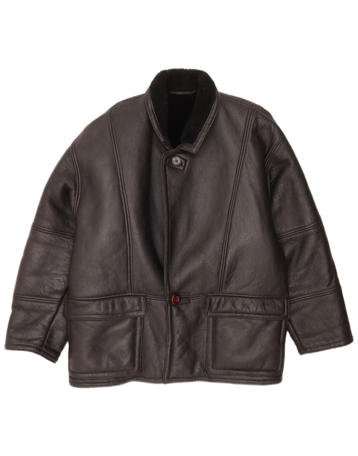 Vintage męska kurtka shearling IT 48 średnia czarna