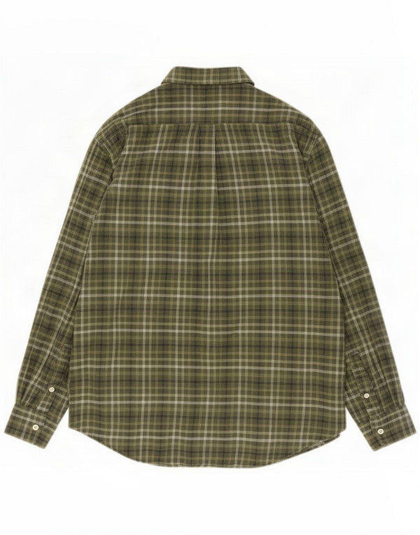 Roundtree & Yorke Męska koszula flanelowa, duża, zielona, bawełniana w kratę, klasyczna