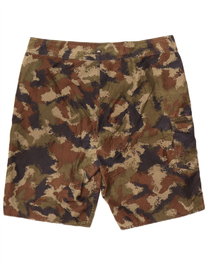 Męskie spodenki kąpielowe Quiksilver, duży poliester w kamuflażu khaki
