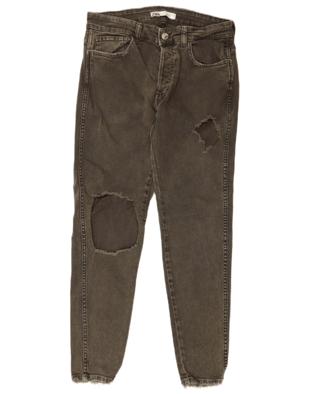 Męskie jeansy Zara w trudnej sytuacji EU 42 Medium W32 L27, bawełna khaki