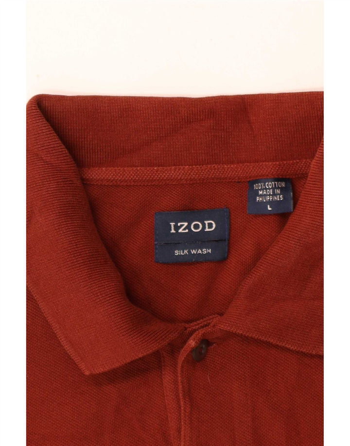 Męska koszulka polo Izod, duża, bordowa, bawełniana