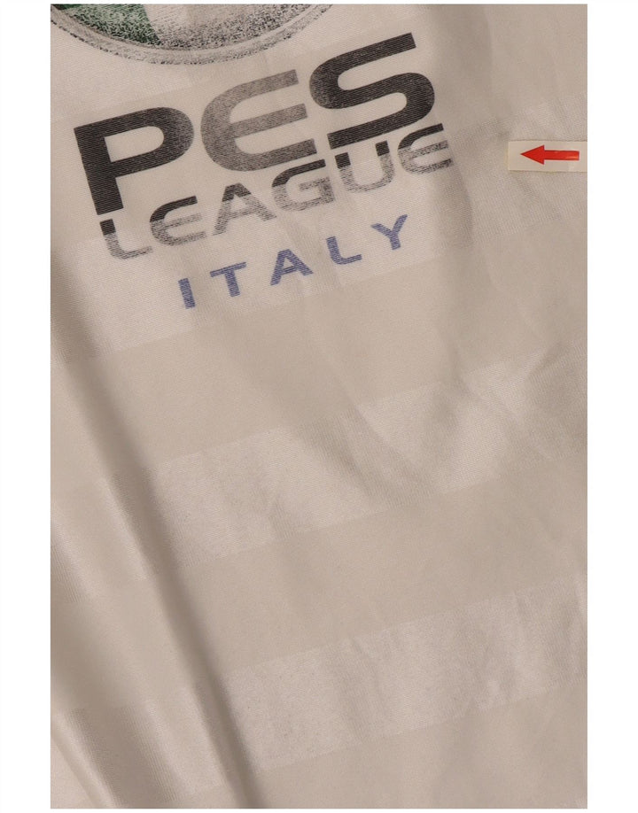 Męska koszulka z grafiką Adidas, duża, biała, poliestrowa