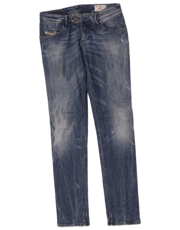 Diesel Damskie Nevy Slim Jeans W30 L34 Niebieskie bawełniane