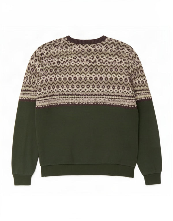Męski sweter Scout z dekoltem w łódkę XS Zielony, poliester Fair Isle