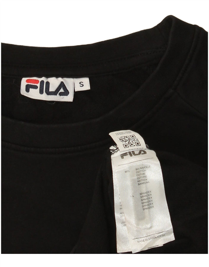 Damska bluza FILA z grafiką, UK 10, mała, czarna, bawełniana