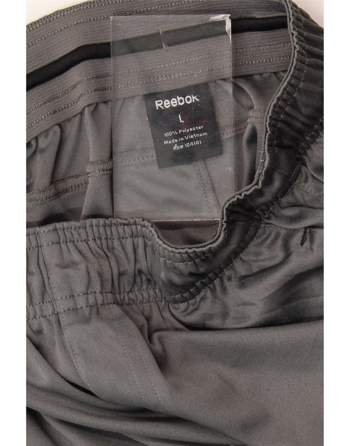 Damskie spodnie dresowe Reebok UK 14, duże, szare, poliestrowe