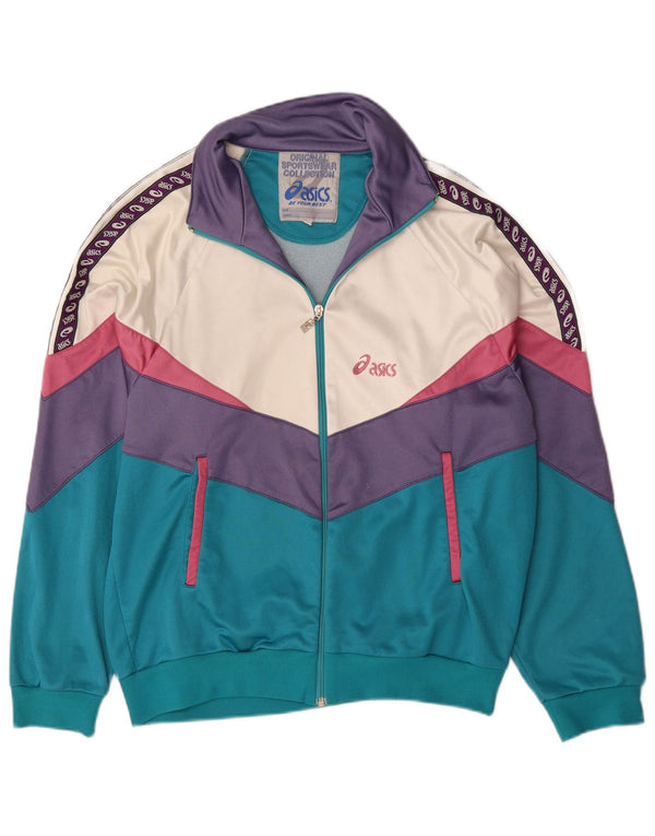 Męska kurtka dresowa Asics IT 52, duża, zielona, z blokami kolorów