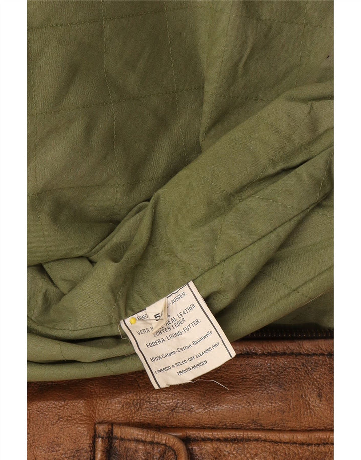 Vintage męska kurtka skórzana IT 56 2XL brązowa