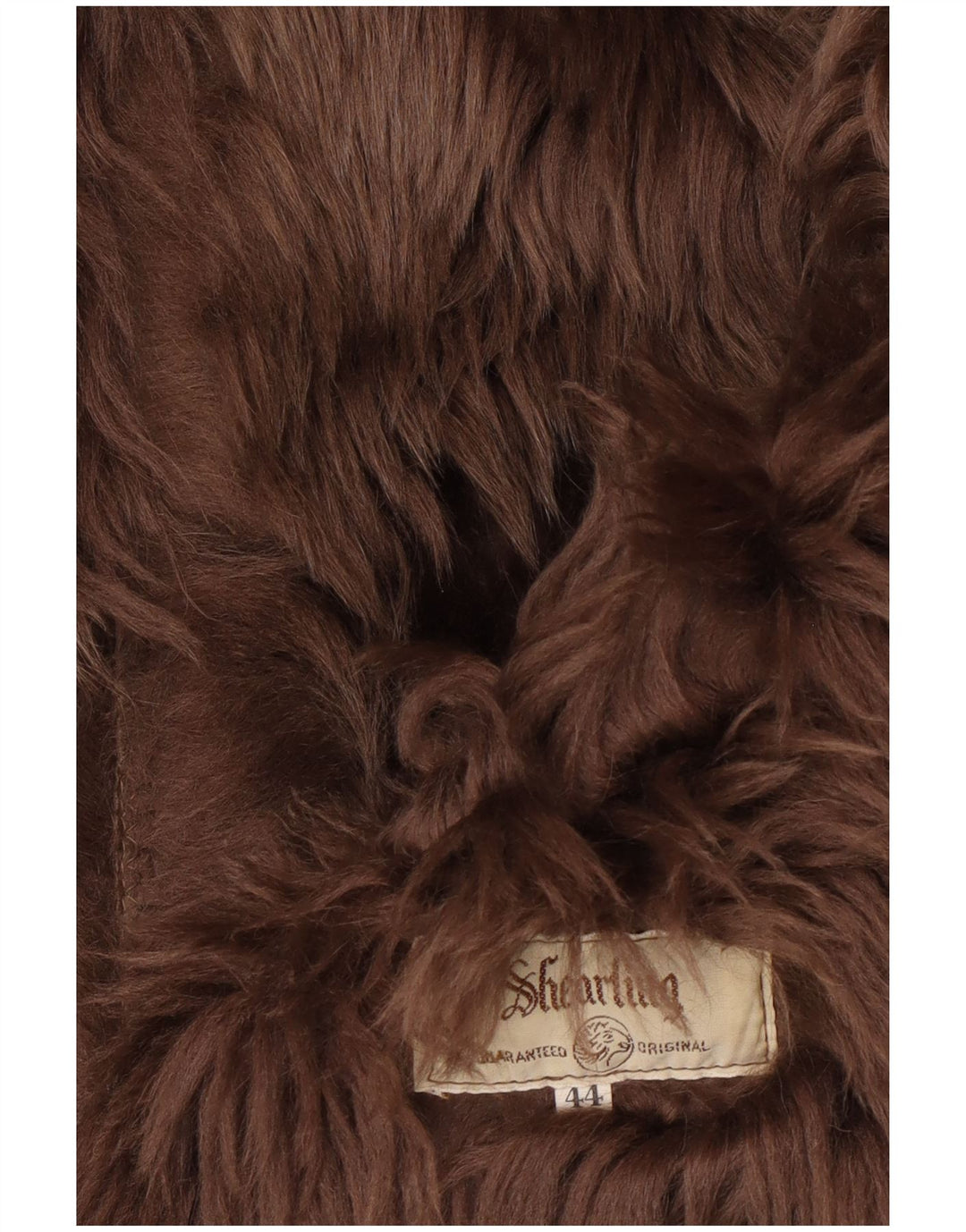 Vintage damski oversize'owy płaszcz z owczej skóry IT 44 Średni brązowy Shearling