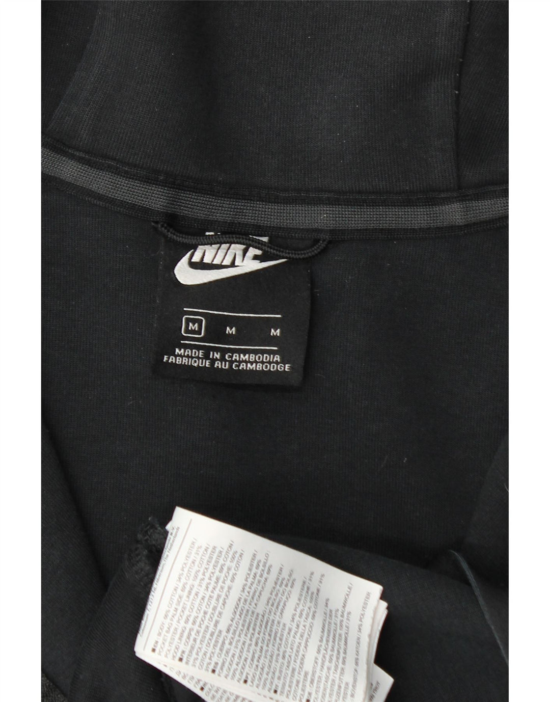 Męski sweter z kapturem i zamkiem błyskawicznym Nike, średni czarny, bawełniany