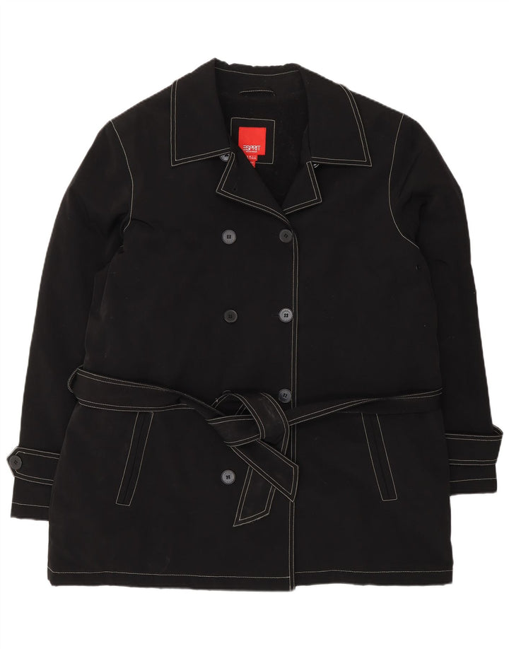Damski płaszcz Esprit Sherpa Pea UK 18 XL, czarny poliester