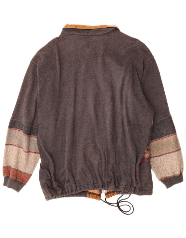 Męska kurtka bomber w stylu vintage, UK 42 XL, szary, akrylowy blok kolorów