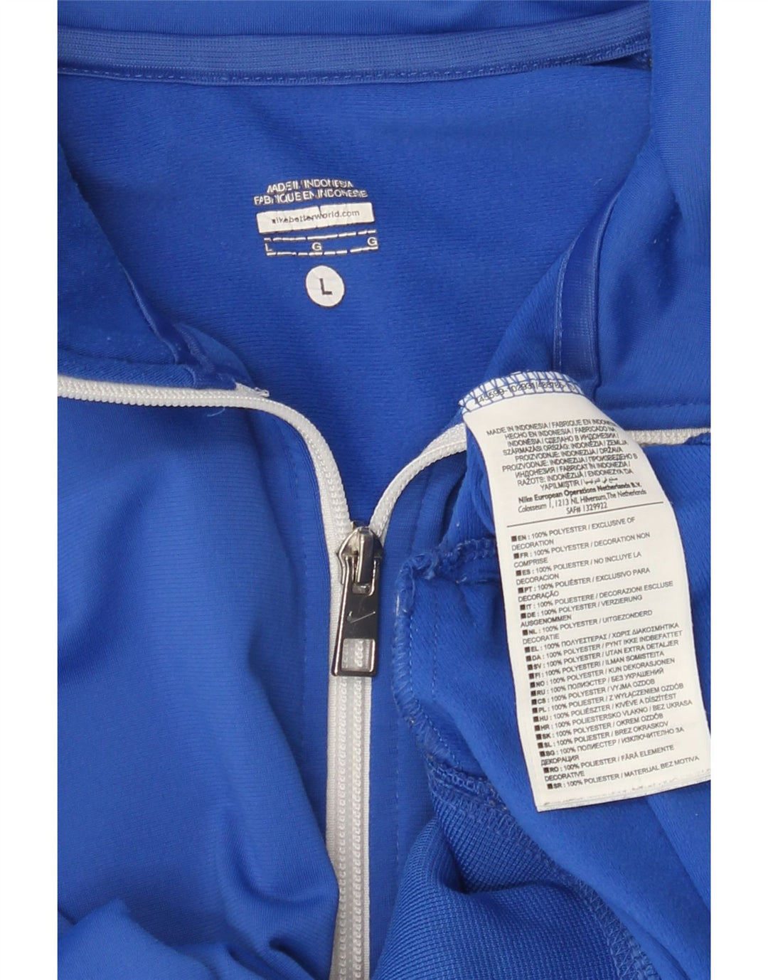 Męska kurtka dresowa Nike, duży, niebieski, poliestrowy blok kolorów