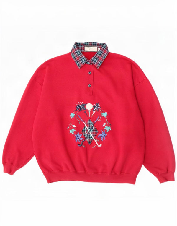 Damska bluza oversize z grafiką Country Rose, UK 16, duży róż