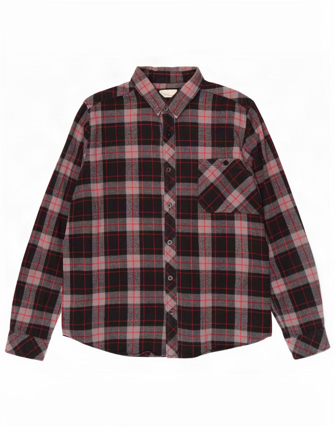 Vintage męska koszula flanelowa XL w czarną kratkę, bawełnianą