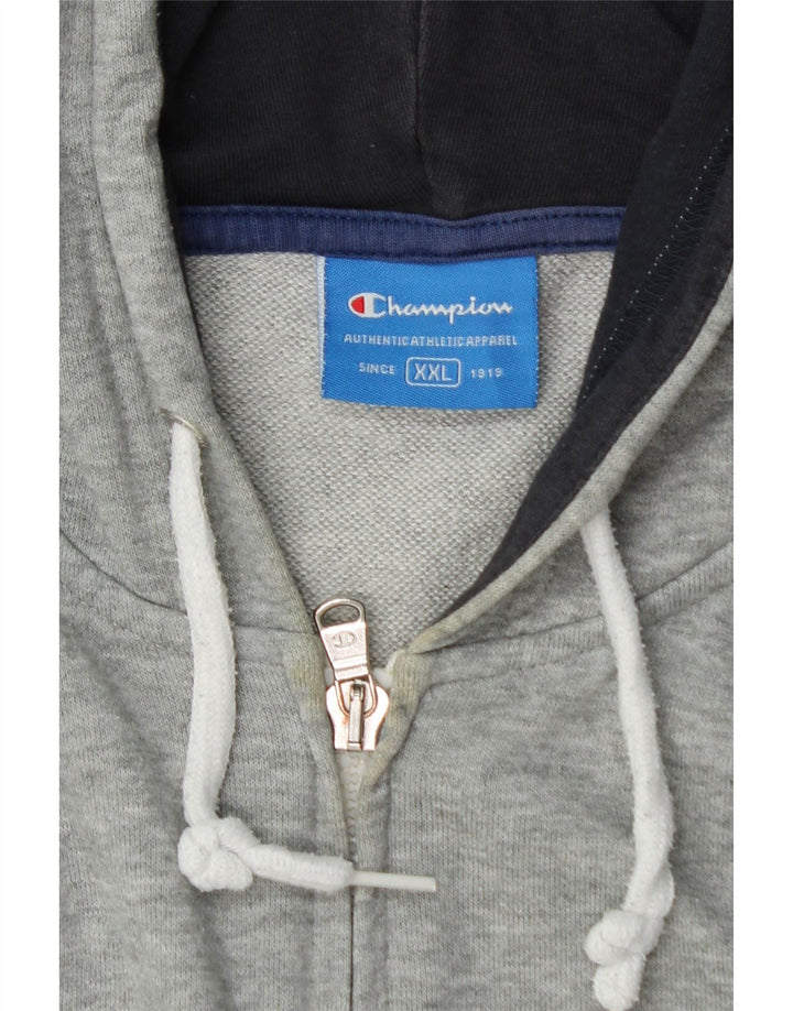 Męski sweter z kapturem i zamkiem błyskawicznym CHAMPION 2XL w kolorze szarym