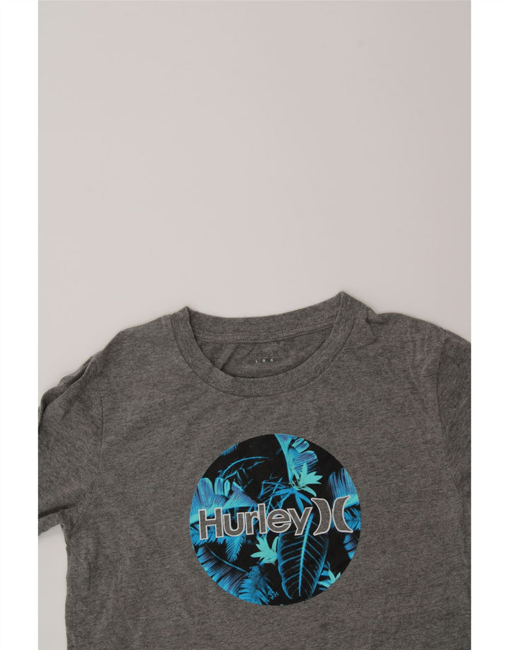 HURLEY Womens Graphic Top Long Sleeve UK 16 Large Grey Cotton Vintage Hurley and Second-Hand Hurley from Messina Hembry 
