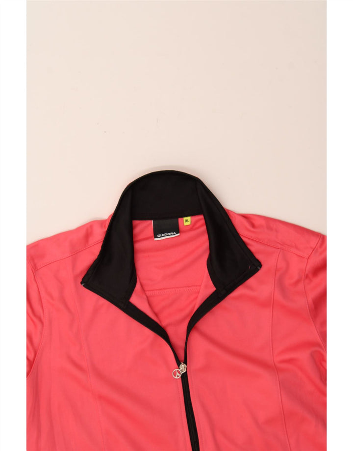 DIADORA Womens Tracksuit Top Jacket UK 18 XL Pink Polyester Vintage Diadora and Second-Hand Diadora from Messina Hembry 