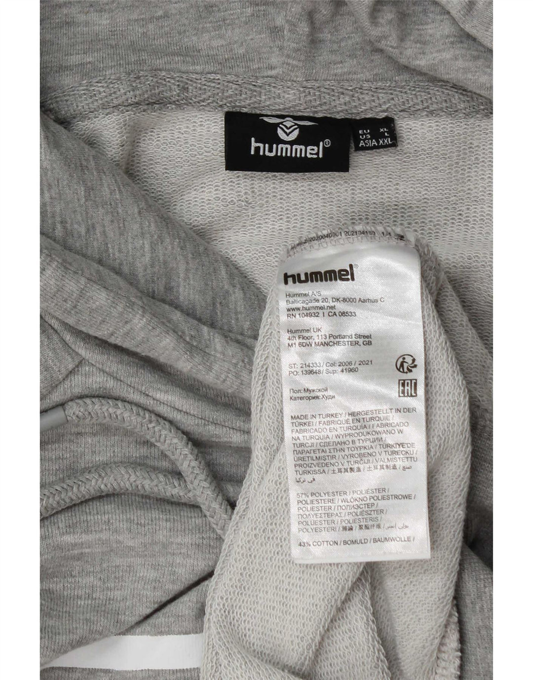 Hummel Męski sweter z kapturem i grafiką XL, szary, nakrapiany poliester