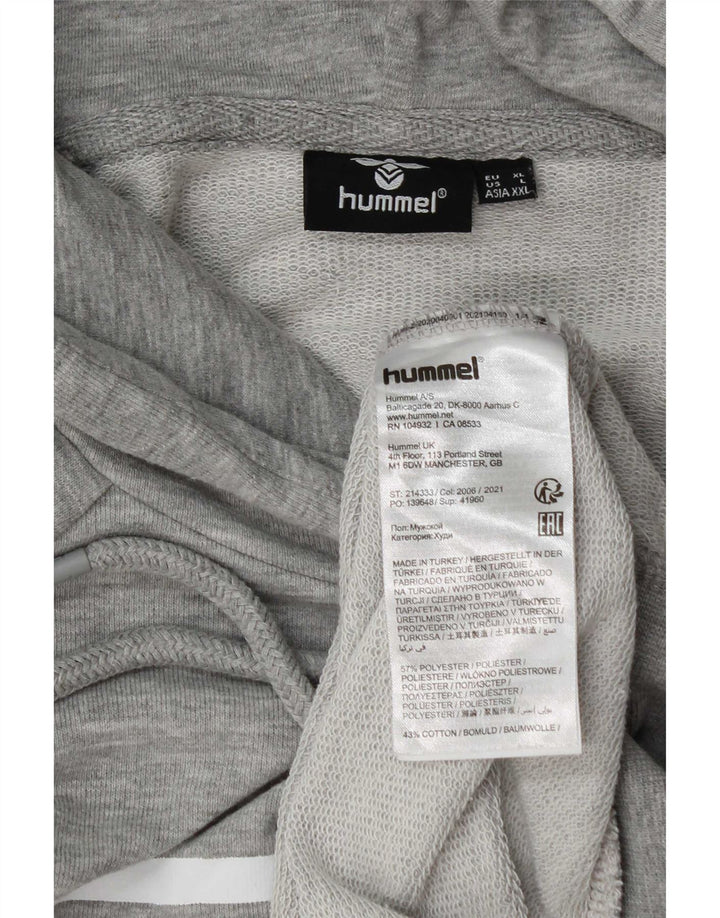 Hummel Męski sweter z kapturem i grafiką XL, szary, nakrapiany poliester