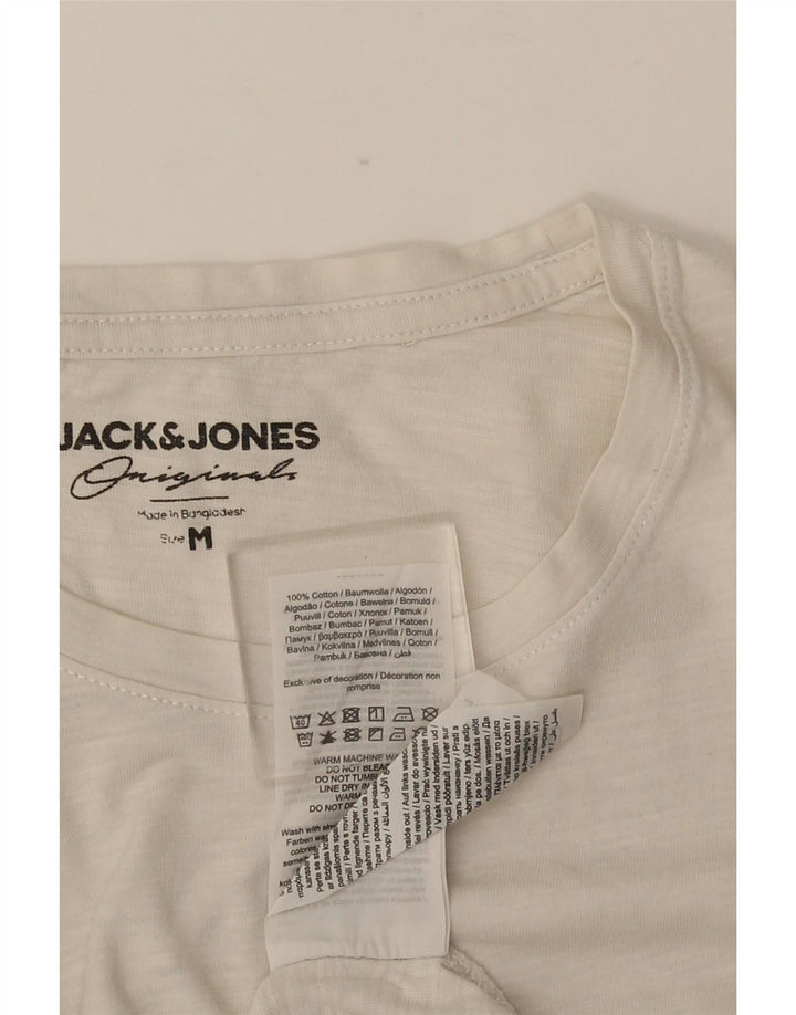 T-shirt męski JACK & JONES Średnio-biały, bawełniany w kwiaty