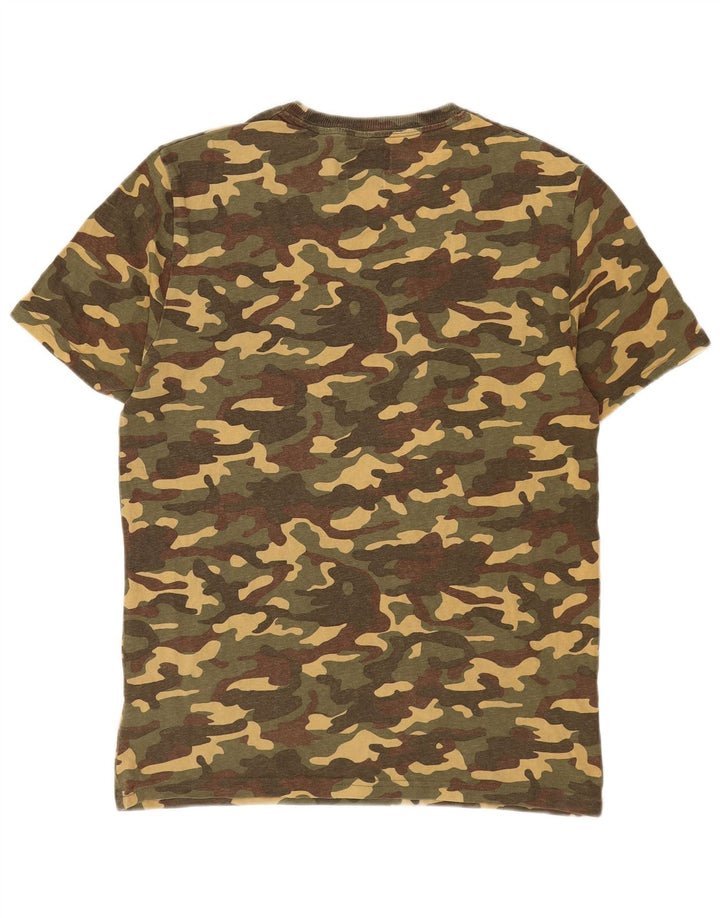Męski T-shirt z grafiką Superdry, bawełniany kamuflaż w kolorze średniej zieleni