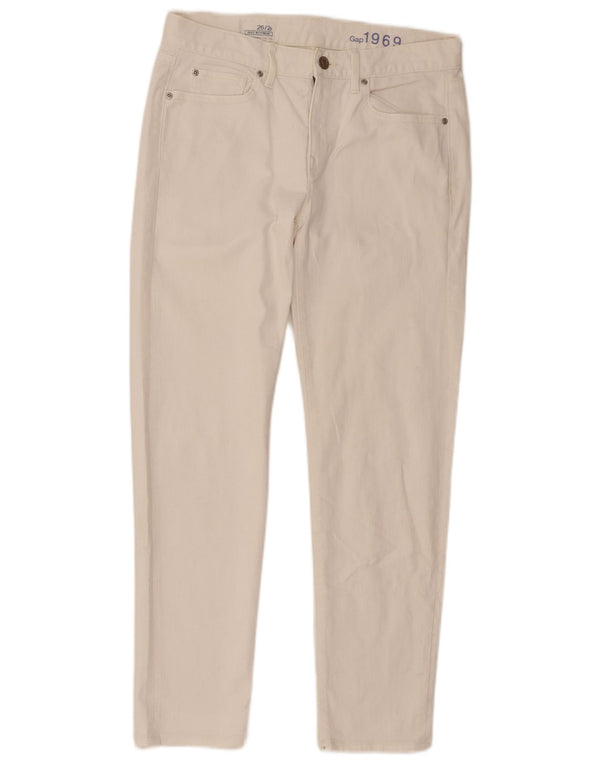 Damskie jeansy Gap Boyfriend zwężane US 2 XS W26 L27 w kolorze złamanej bieli, bawełniane