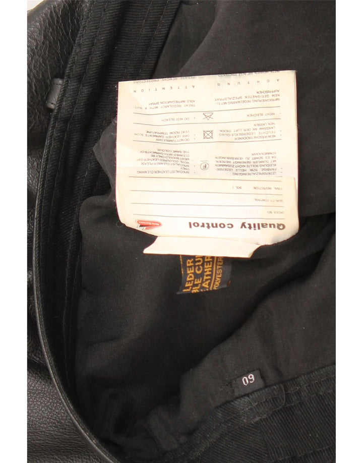 Proste skórzane spodnie męskie VINTAGE W40 L29 Czarna skóra