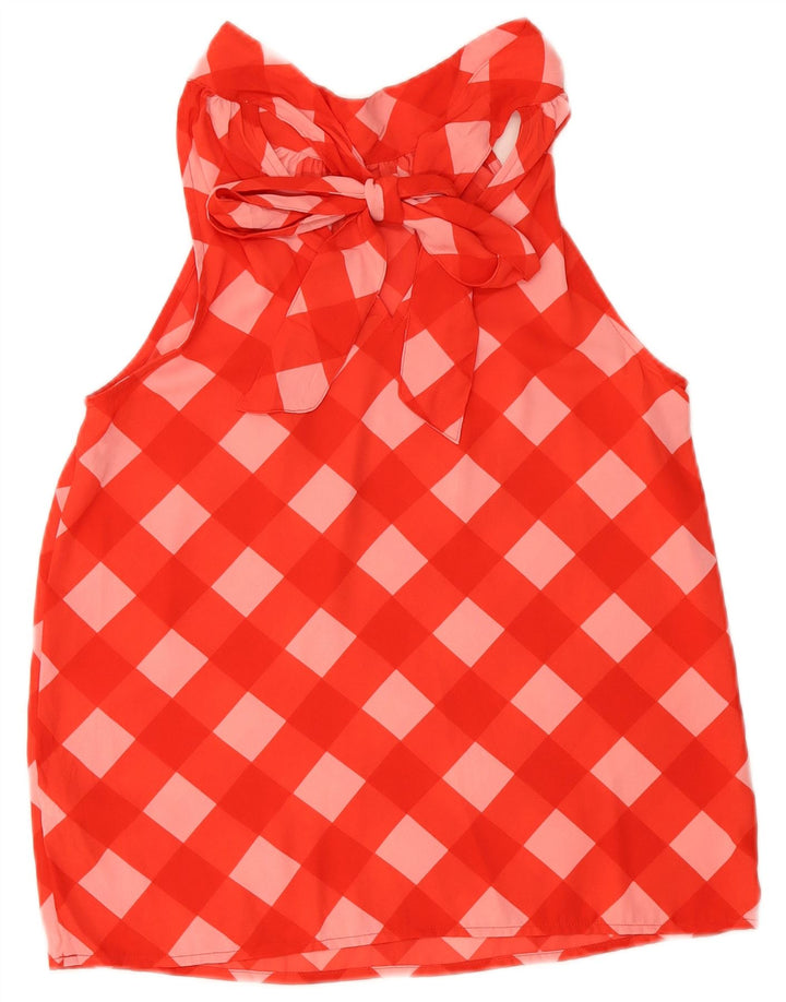 Damski top z muszką J. Crew US 00 2XS w czerwoną kratkę, poliester