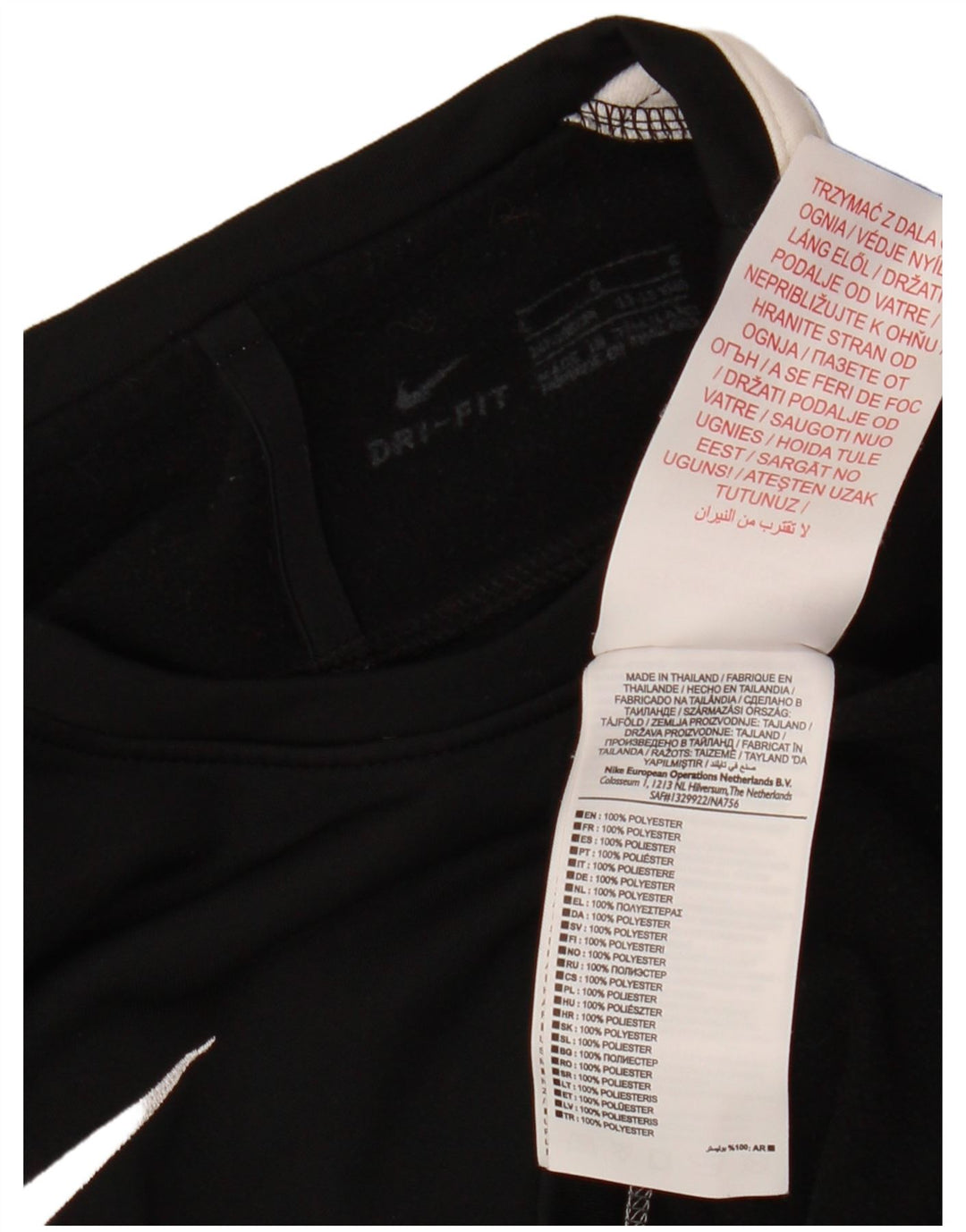 Chłopięca koszulka NIKE Dri Fit z długim rękawem, 12-13 lat, duża, czarna, z blokami kolorów