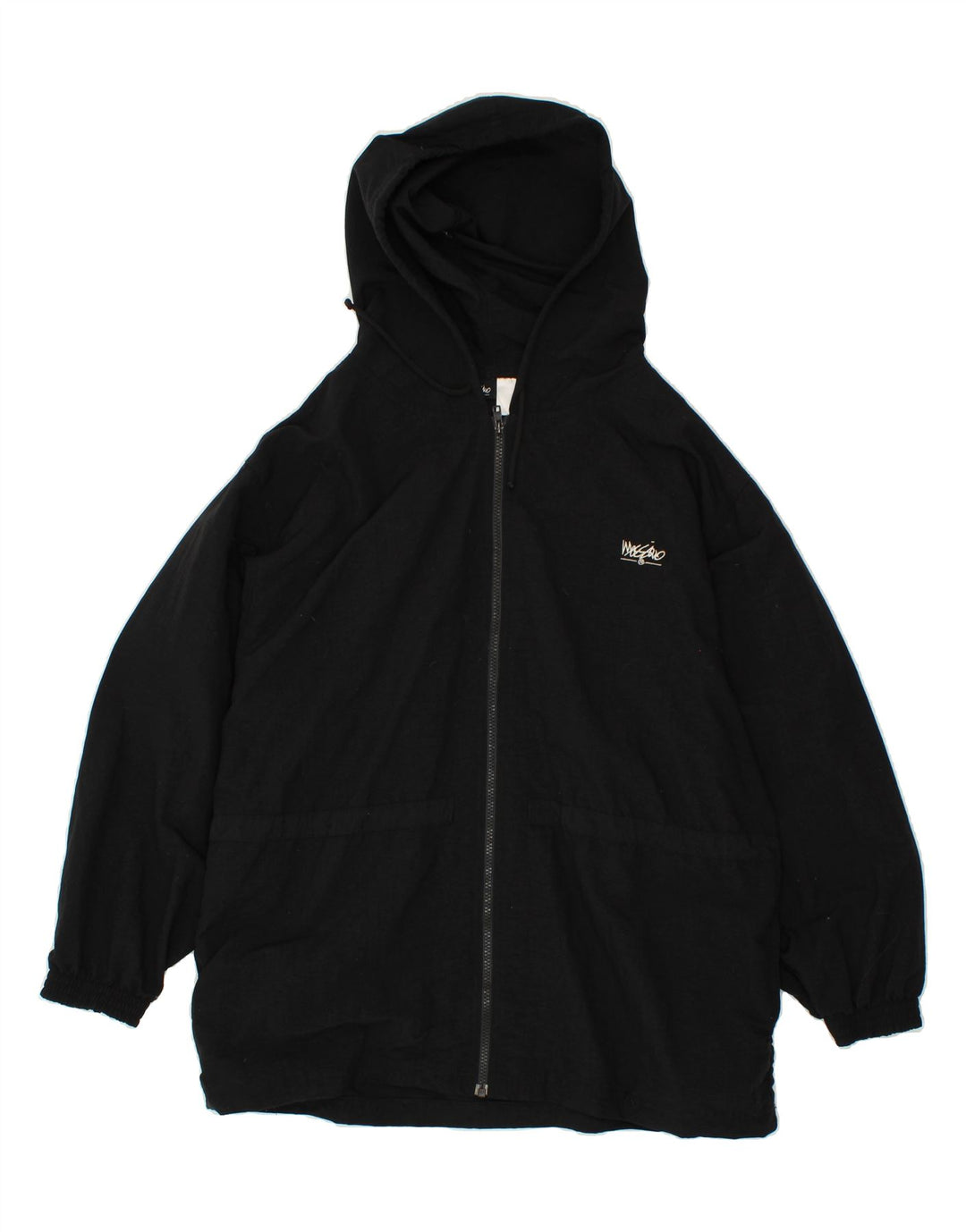 MOSSIMO Womens Oversized Hooded Rain Jacket UK 14 Medium Black Nylon Vintage Mossimo and Second-Hand Mossimo from Messina Hembry 