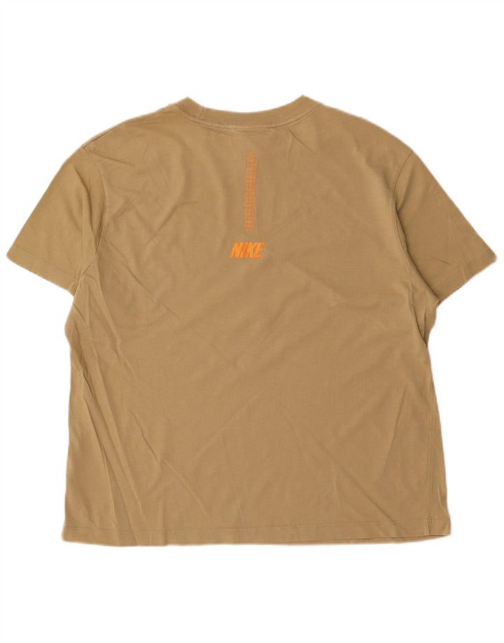 Męski T-shirt z grafiką Nike, mały, bawełniany khaki