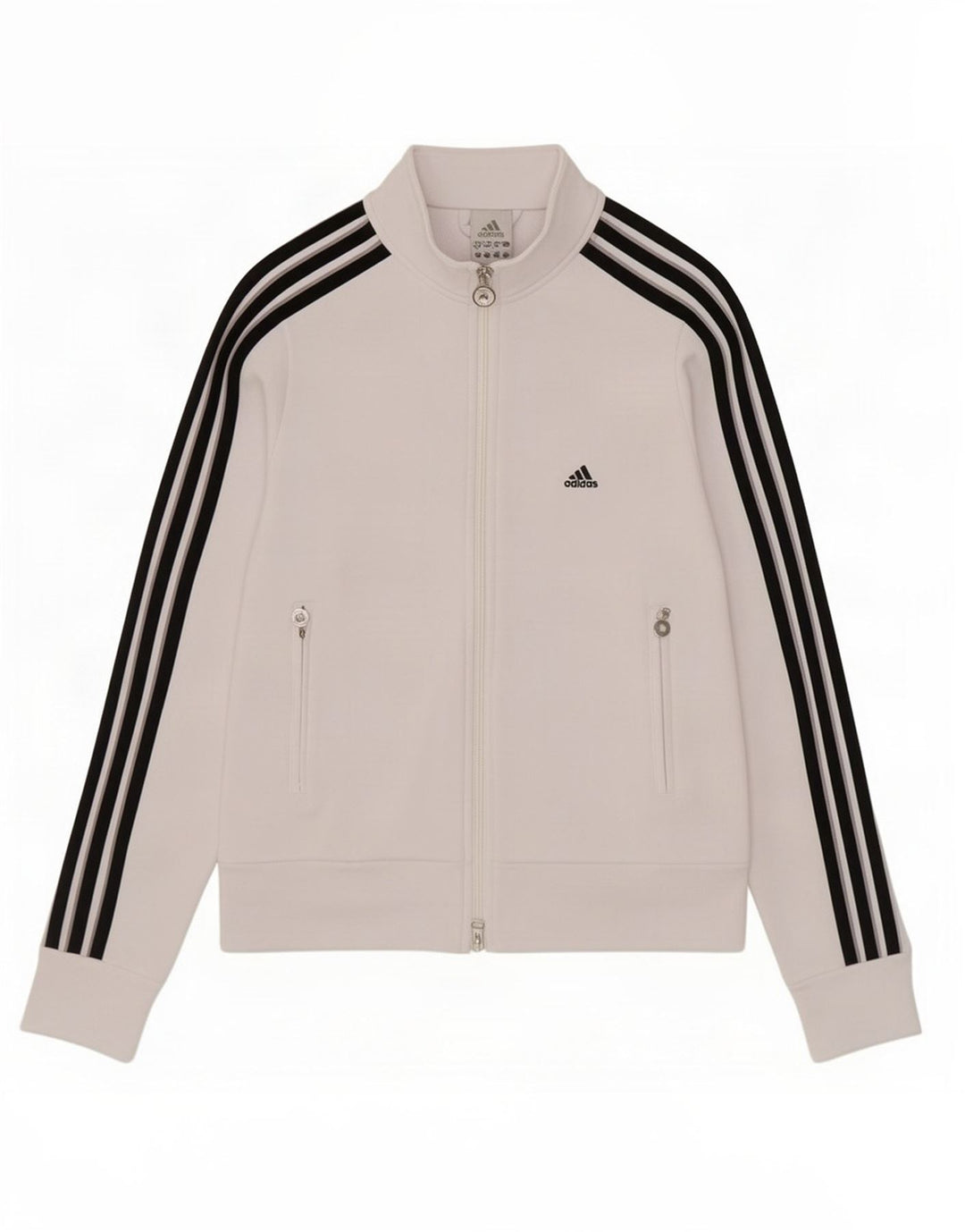 Damska kurtka dresowa Adidas UK 10, mała, biała, poliestrowa