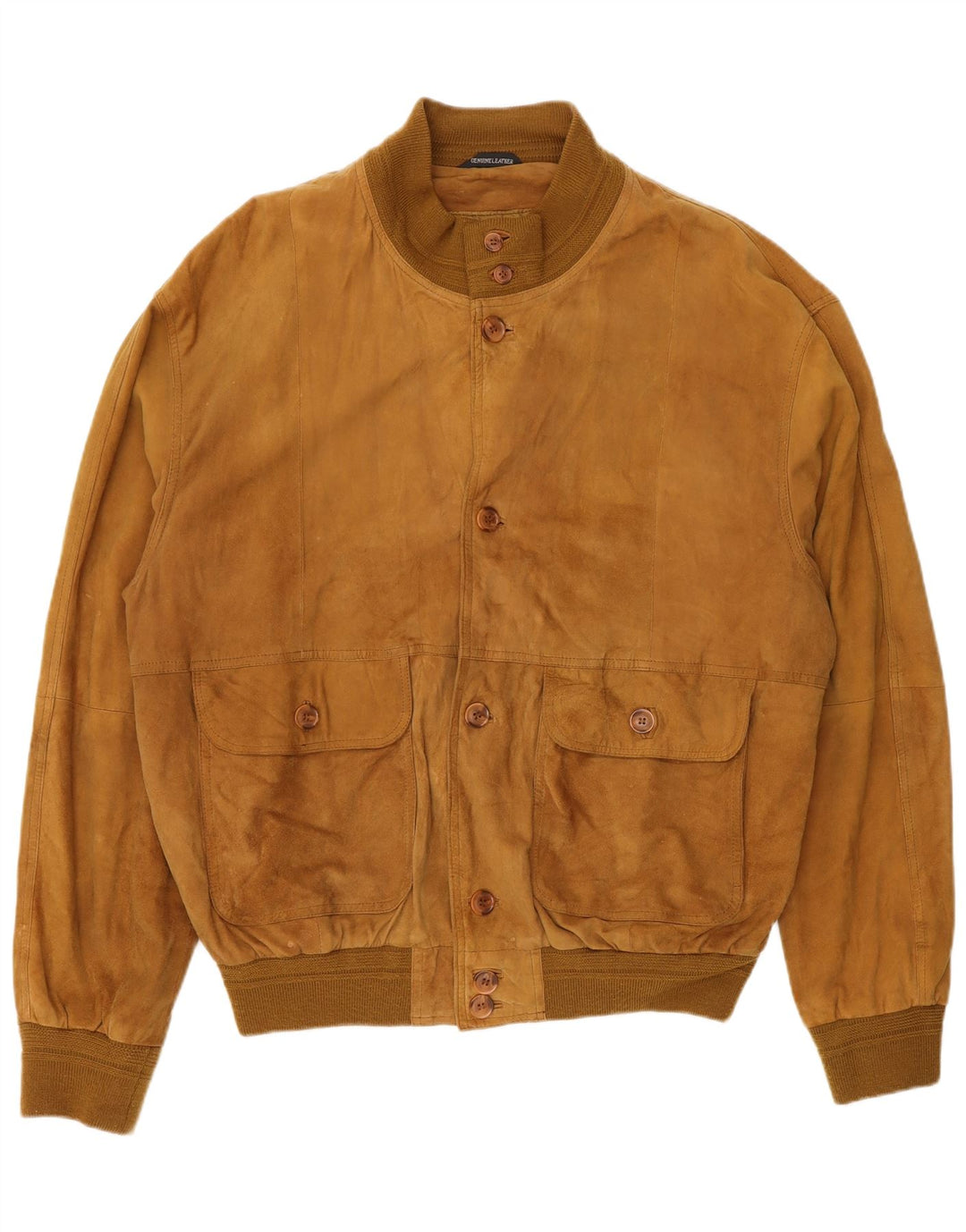 Vintage męska zamszowa kurtka bomber IT 54 2XL beżowa skóra