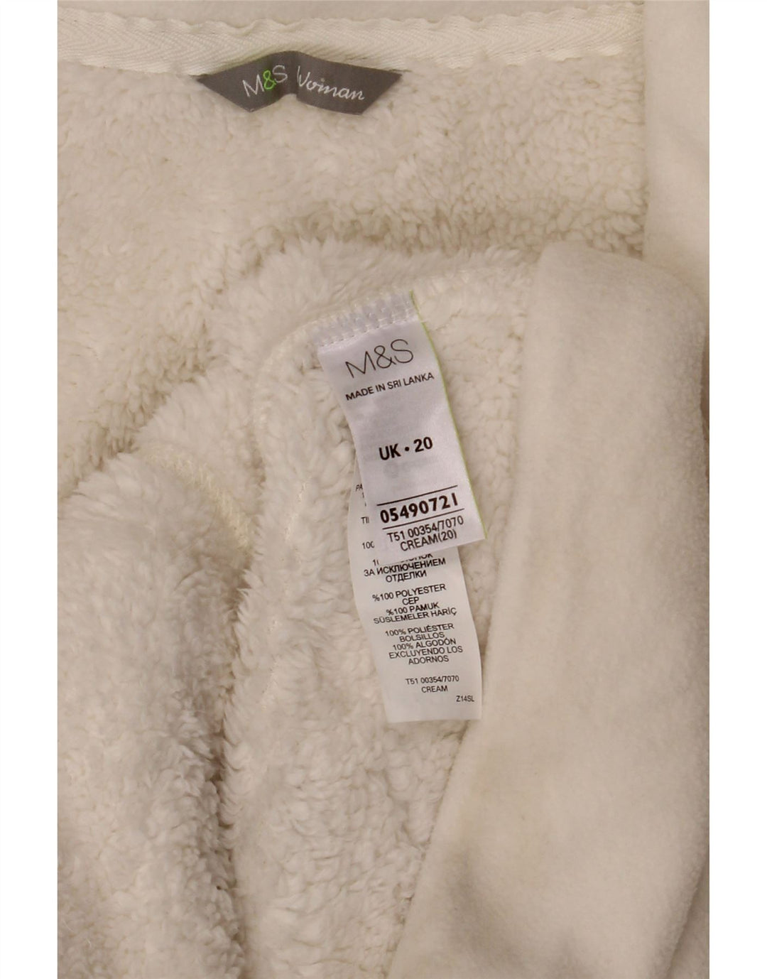 Damska kurtka polarowa Marks & Spencer UK 20 2XL Biała bawełna