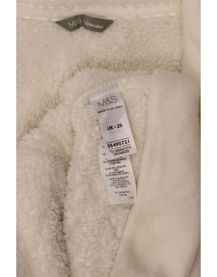 Damska kurtka polarowa Marks & Spencer UK 20 2XL Biała bawełna