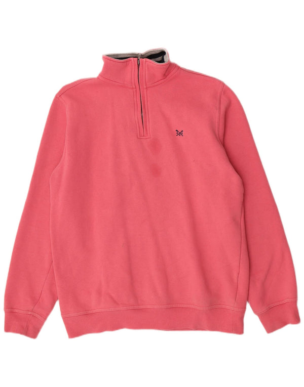 Crew Clothing Damska bluza z zamkiem błyskawicznym, UK 14, średnia, różowa bawełna