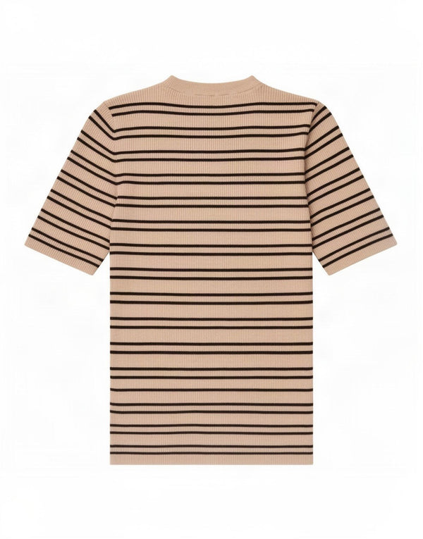 T-shirt damski Marks & Spencer Top UK 14 Large, beżowy, wiskoza w paski