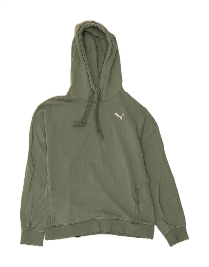 PUMA Mens Hoodie Jumper Small Green Cotton Vintage Puma and Second-Hand Puma from Messina Hembry 