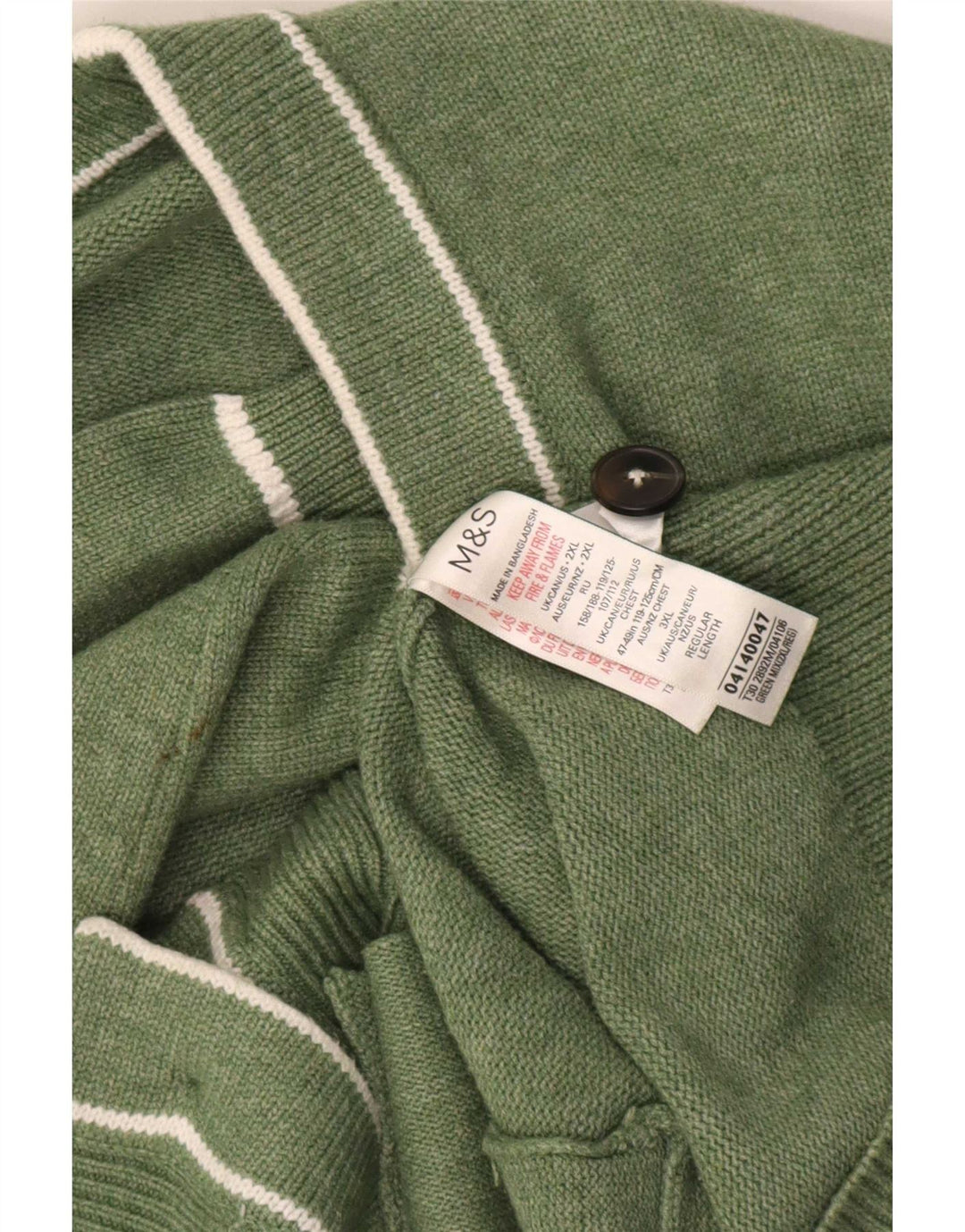Marks & Spencer Męski sweter rozpinany 2XL Zielony poliester