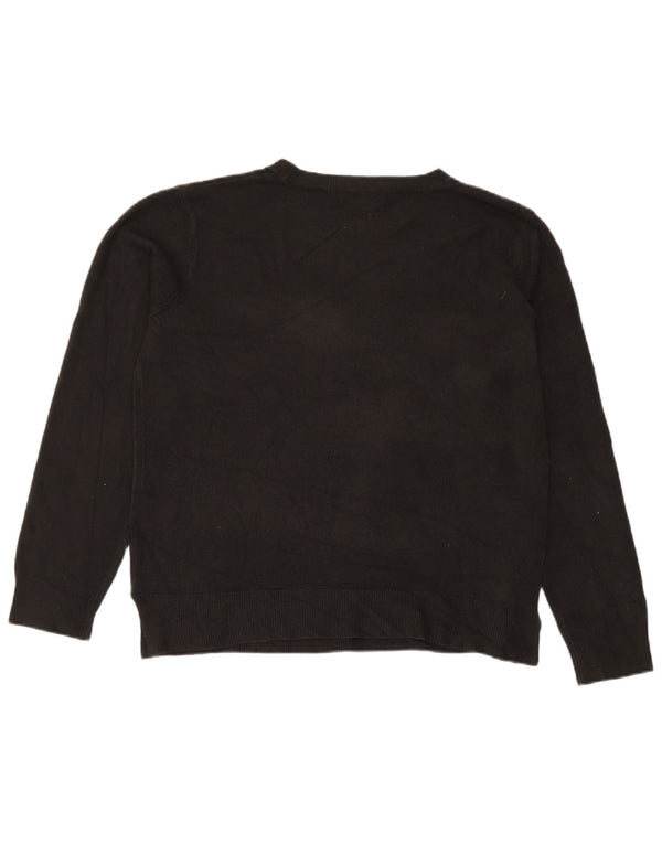 Marks & Spencer Damski sweter z okrągłym dekoltem UK 14, średni czarny akryl