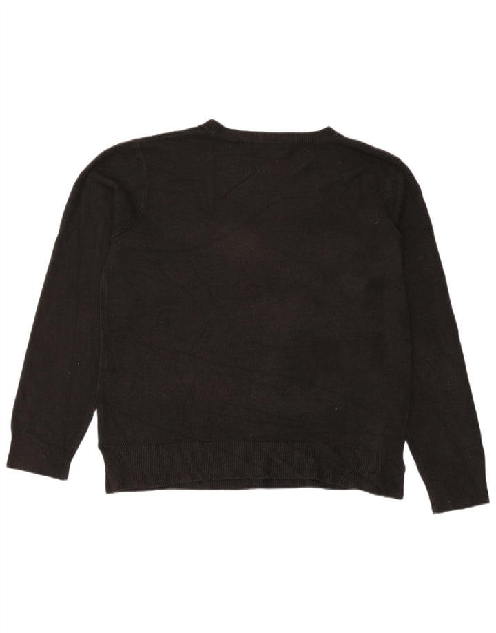 Marks & Spencer Damski sweter z okrągłym dekoltem UK 14, średni czarny akryl