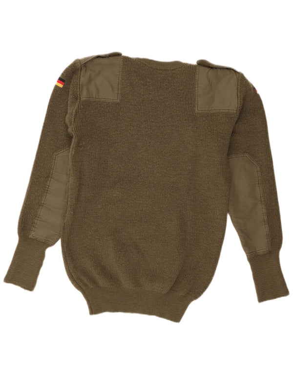 Vintage męski sweter wojskowy z okrągłym dekoltem IT 50 Medium Khaki Army