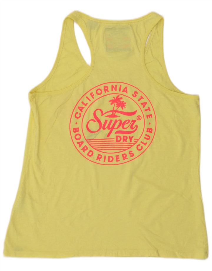 Damski top z kamizelką Superdry Graphic UK 12, średni żółty, bawełniany